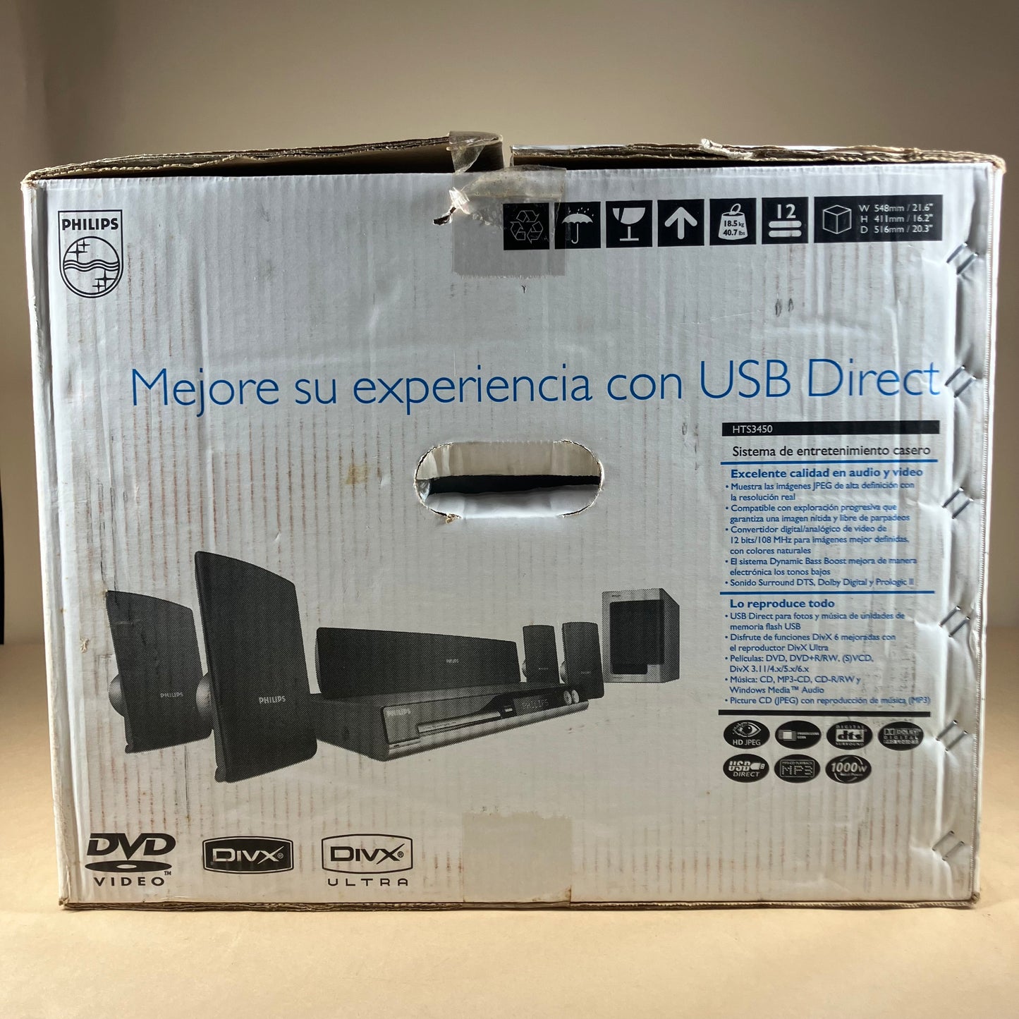New Philips Home Theater System HTS3450 for CD, DVD and MP3 from 2006