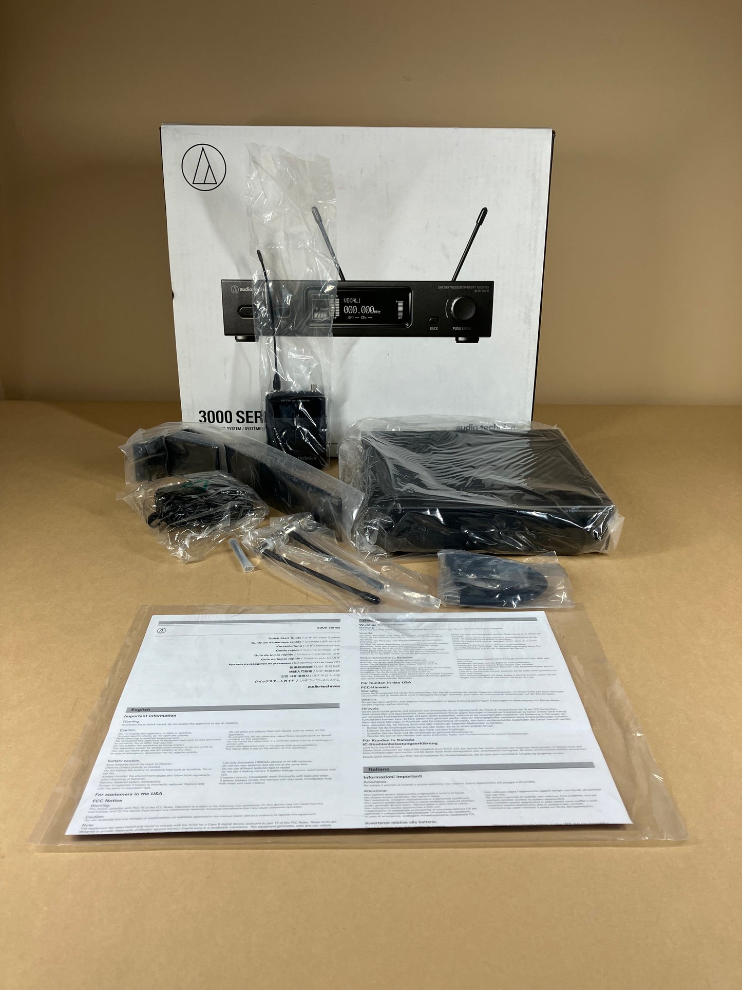 New Audio Technica 3000 Series UHF Wireless Bodypack System ATW-R3210 ATW-T3201