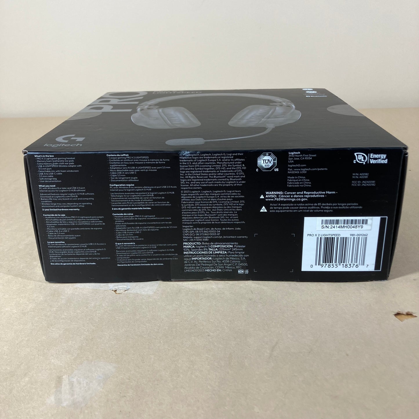 New Logitech Pro X2 Lightspeed Gaming Headset Black 981-001262