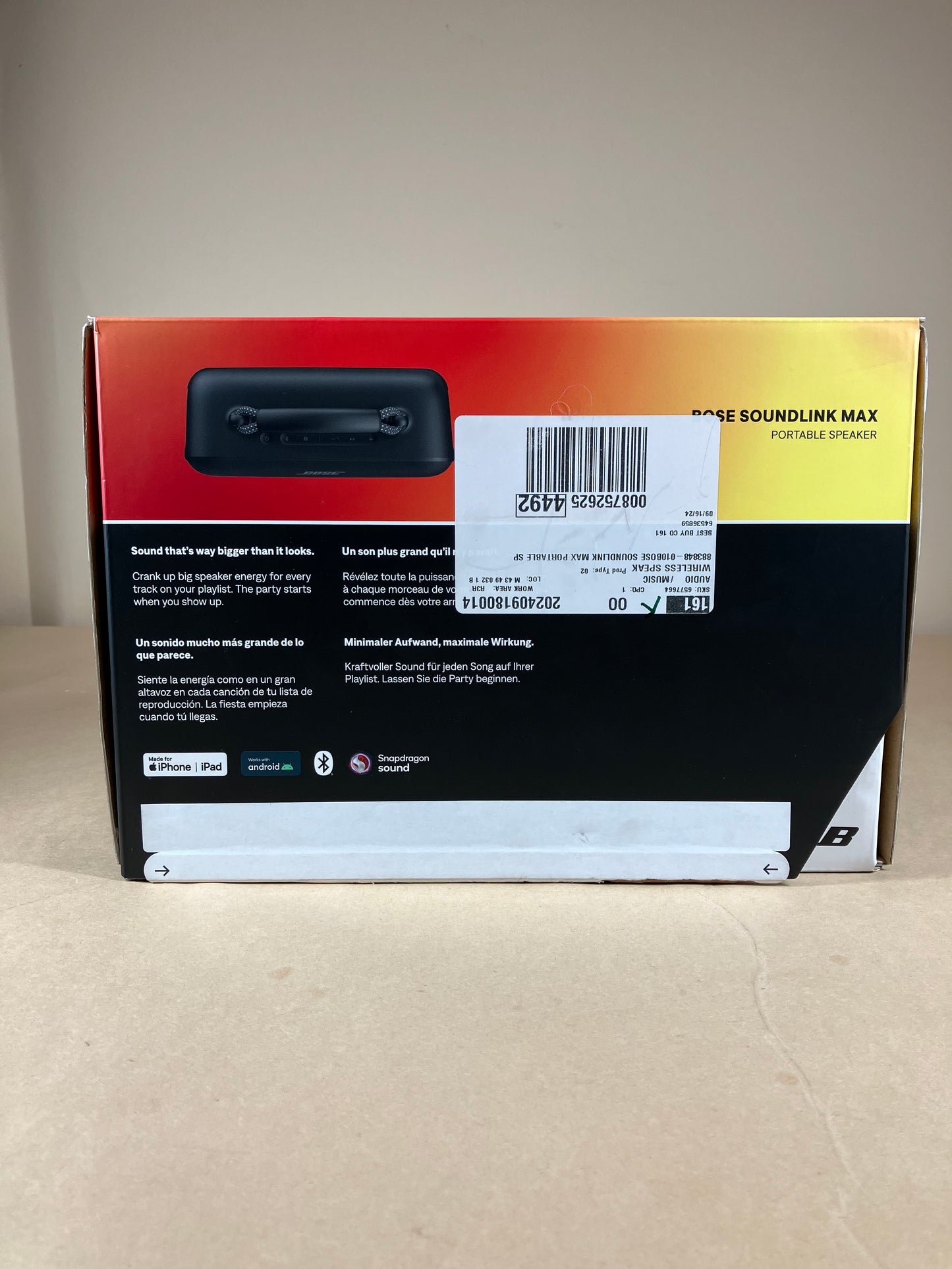 Bose SoundLink Max Wireless Portable Bluetooth Speaker Black