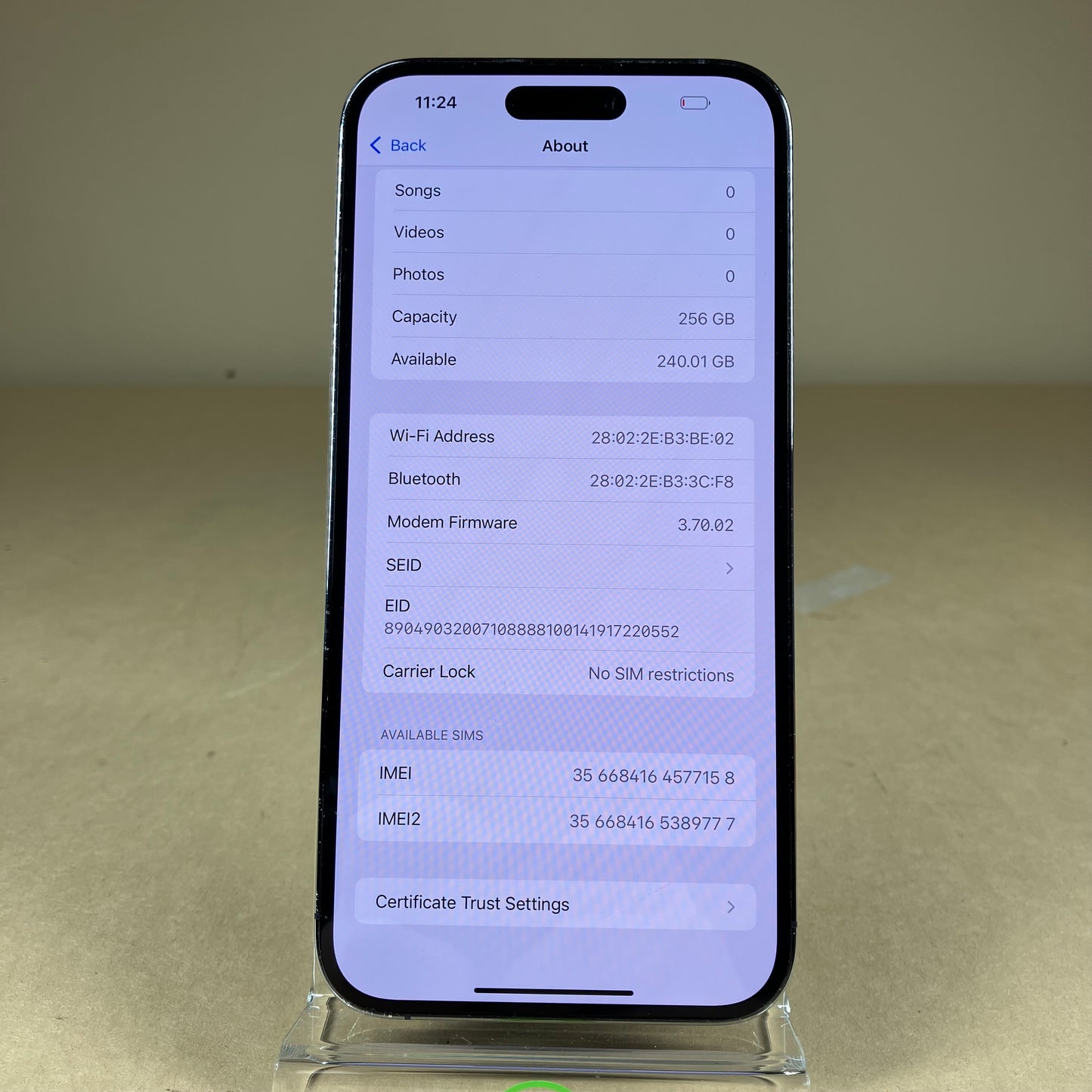 Unlocked Apple iPhone 14 Pro Max 256GB Deep Purple MQ8W3LL/A