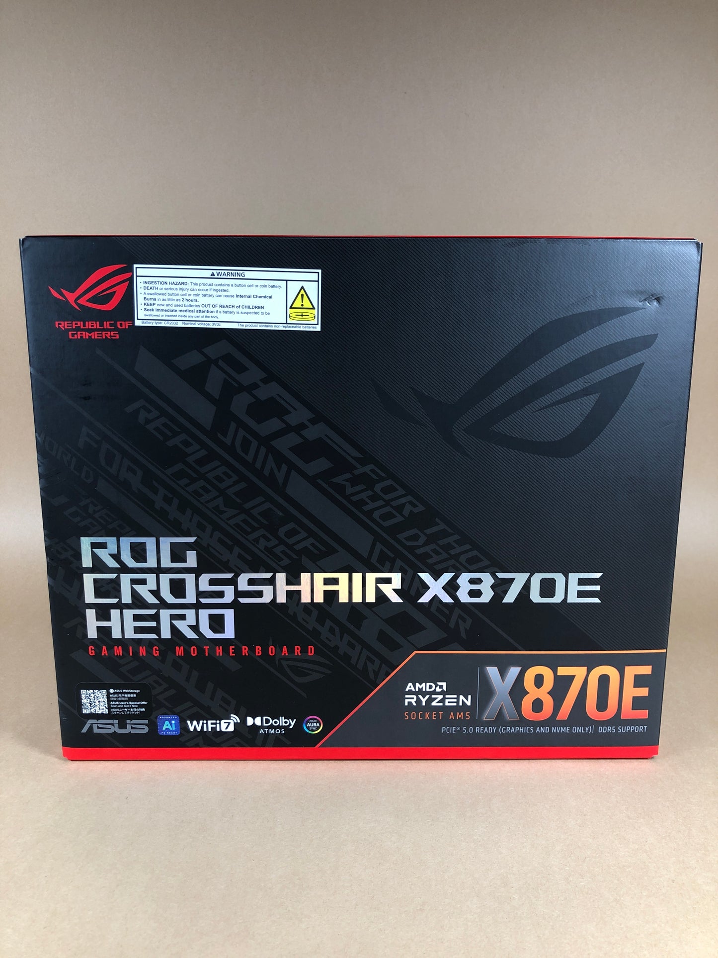 New ASUS ROG CROSSHAIR X870E HERO AM5 ATX