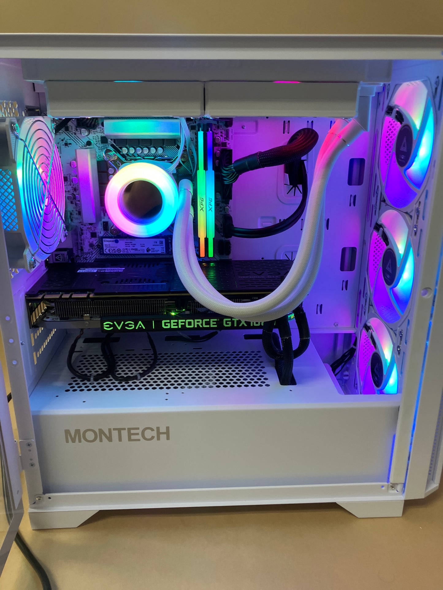 New Montech Intel i7 12700KF 32GB RAM 2TB EVGA GeForce GTX 1080 Ti Custom PC