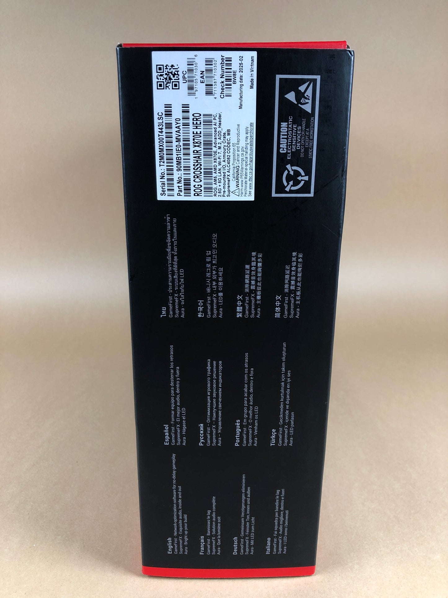 New ASUS ROG CROSSHAIR X870E HERO AM5 ATX