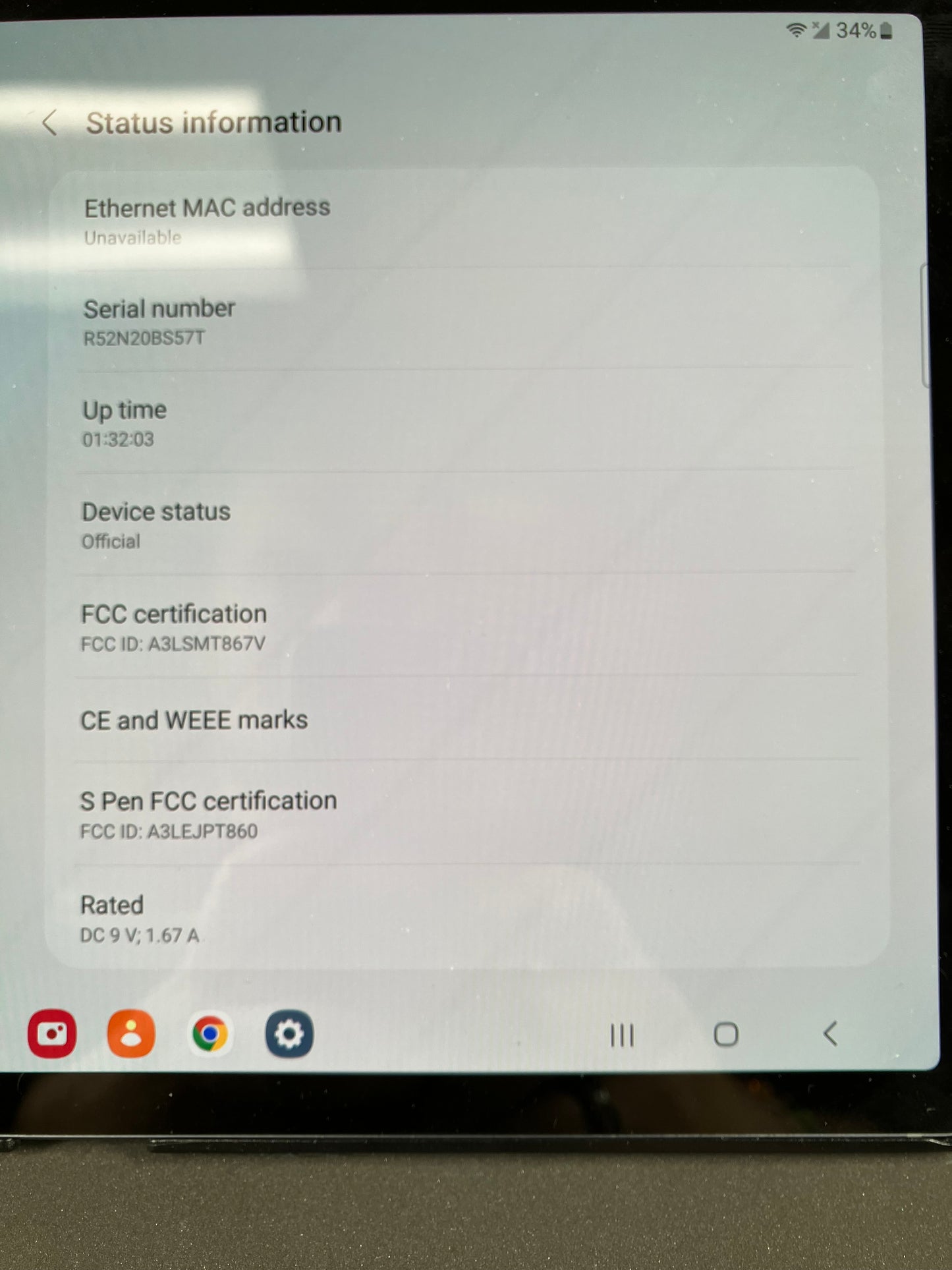 Verizon Samsung Galaxy Tab S6 10.5" 128GB Black SM-T867V With Pen