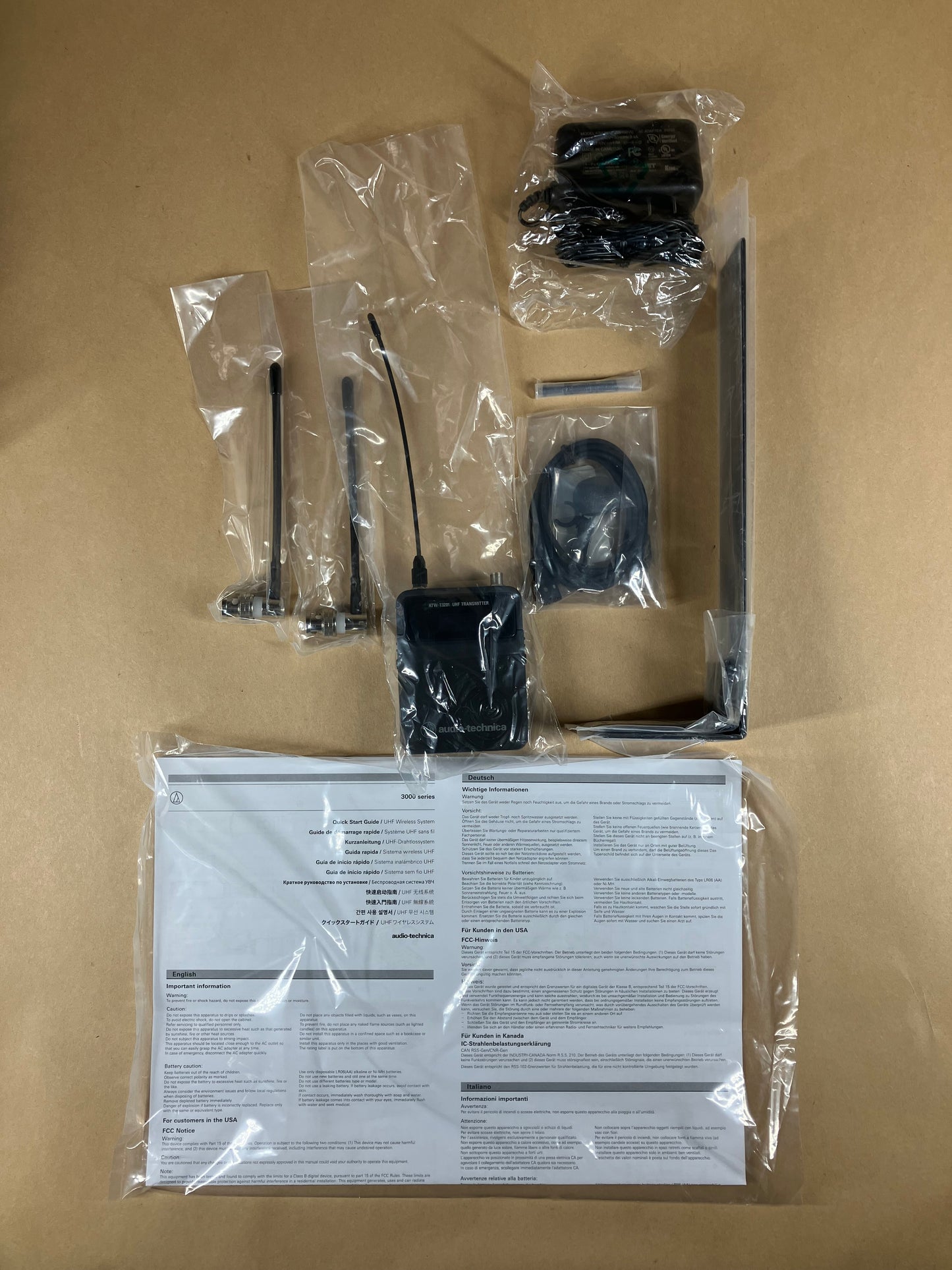 New Audio Technica 3000 Series UHF Wireless Bodypack System ATW-R3210 ATW-T3201