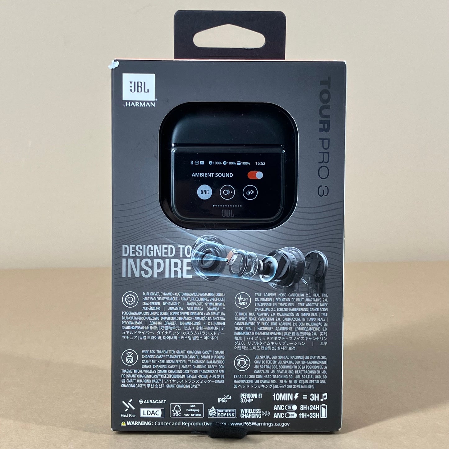 New JBL Tour Pro 3 Black True Wireless Noise Cancelling Earbuds