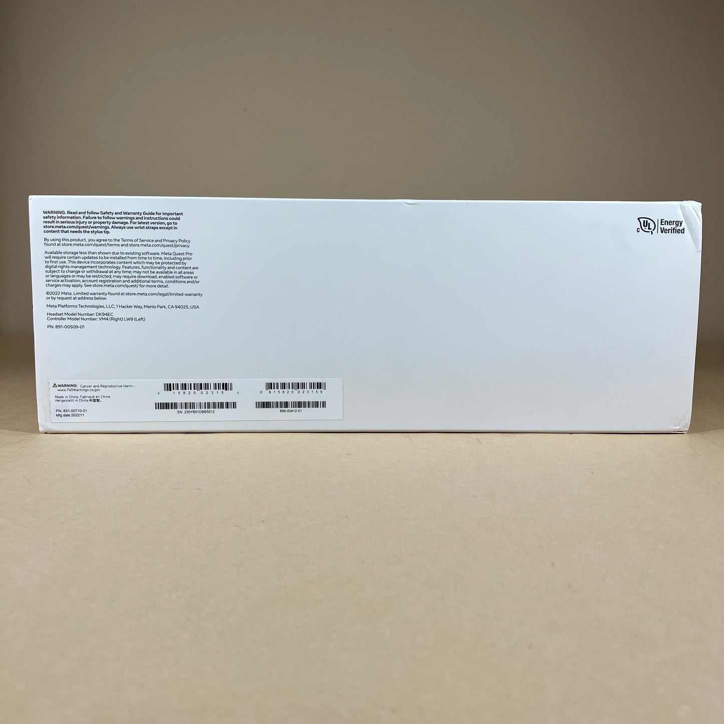 New Meta Quest Pro 256GB Standalone All-in-One VR Headset 891-0071-01