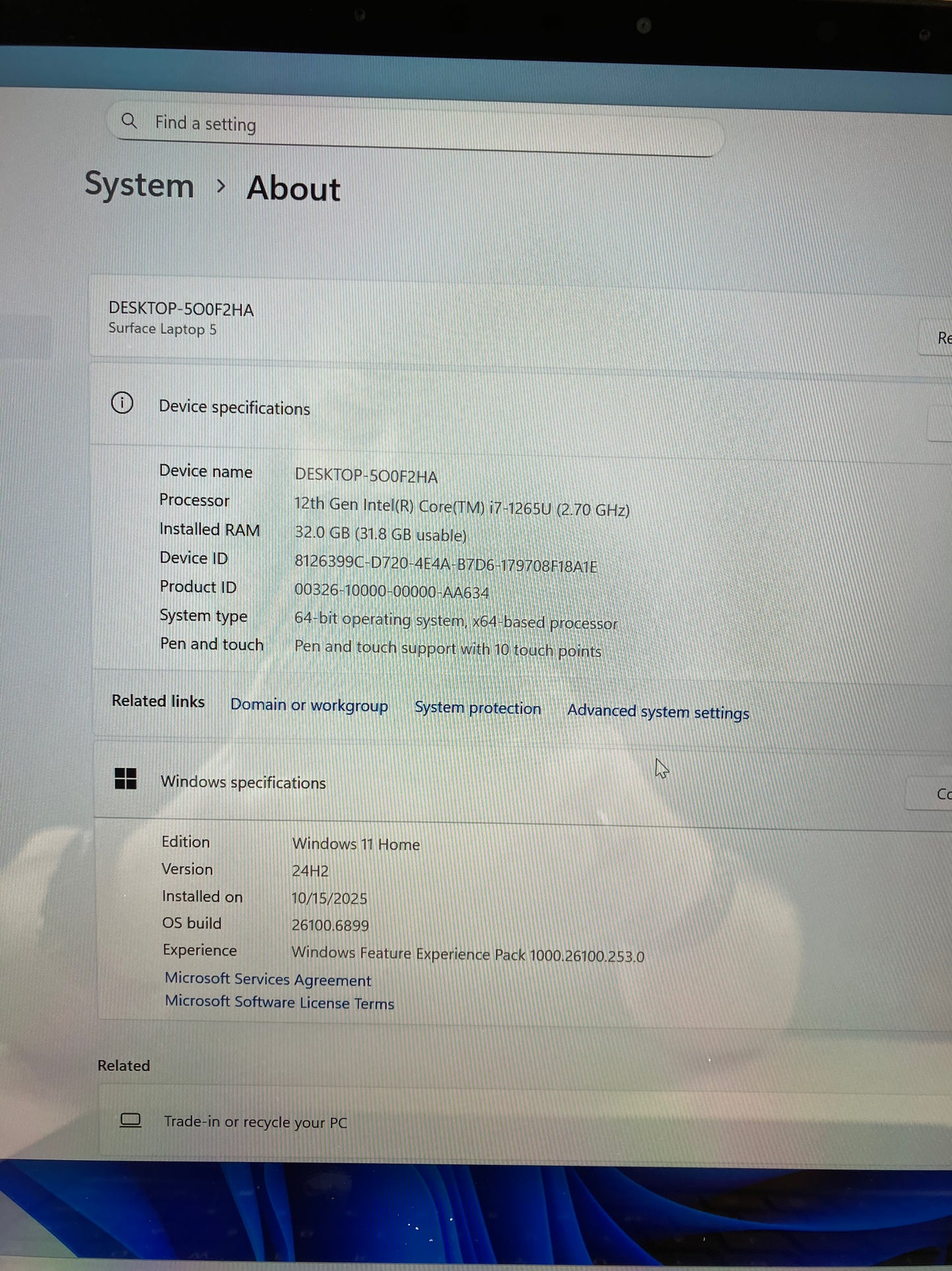 Microsoft Surface Laptop 5 1979 15" I7-11370H 32GB RAM 1TB SSD RTX A2000