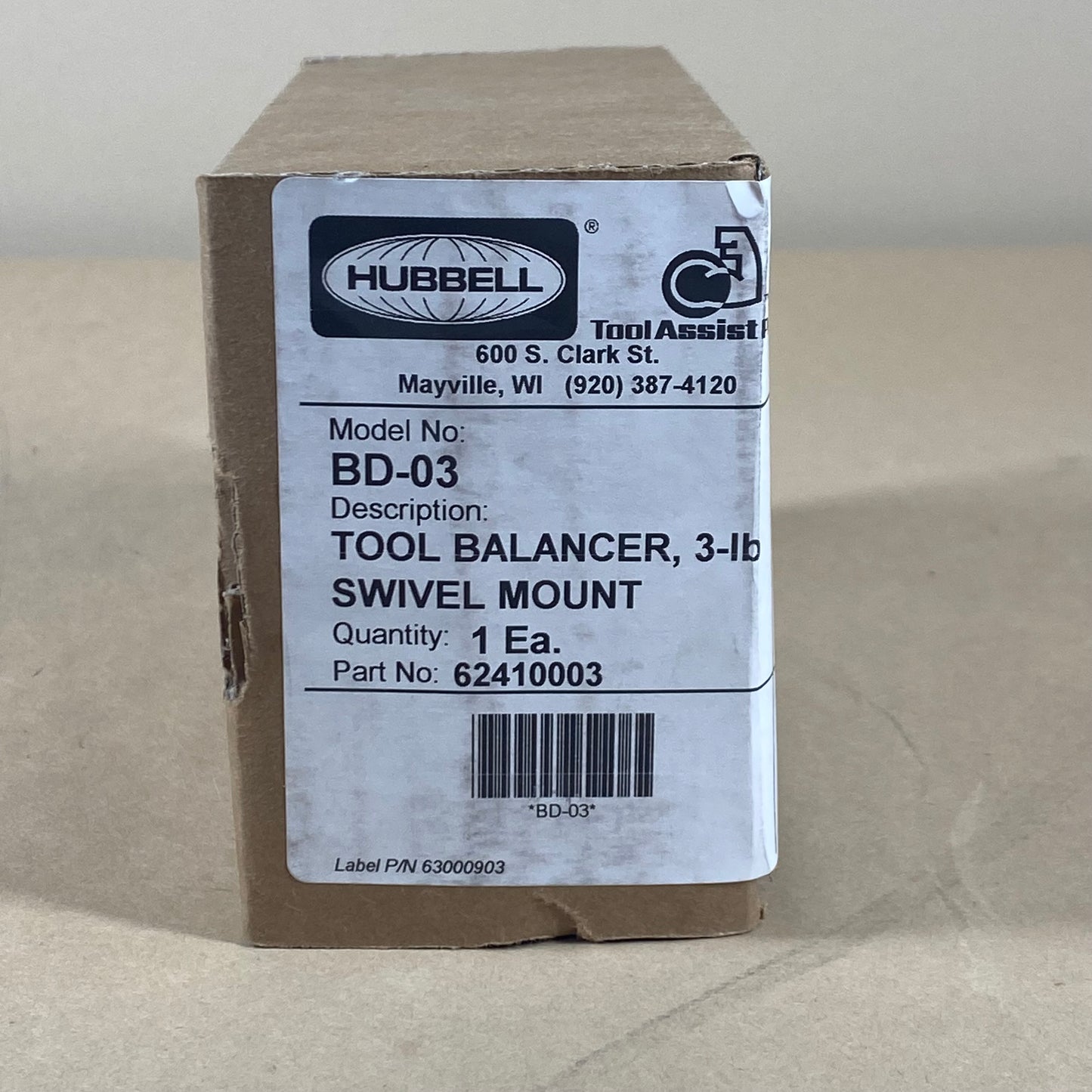 New Hubbell BD-03 Tool Balancer 3lb. Swivel Mount 4638273557