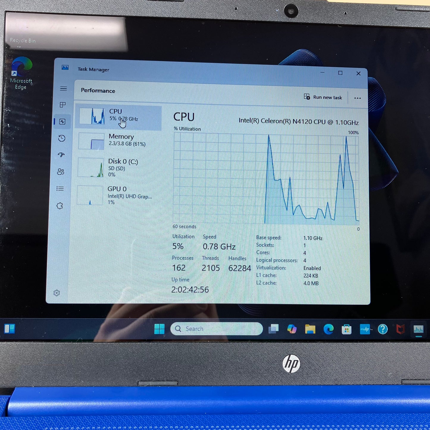 HP Laptop 14-DQ055DX 14" Celeron N4120 1.1GHz 4GB RAM 64GB SSD Intel Arc A370M