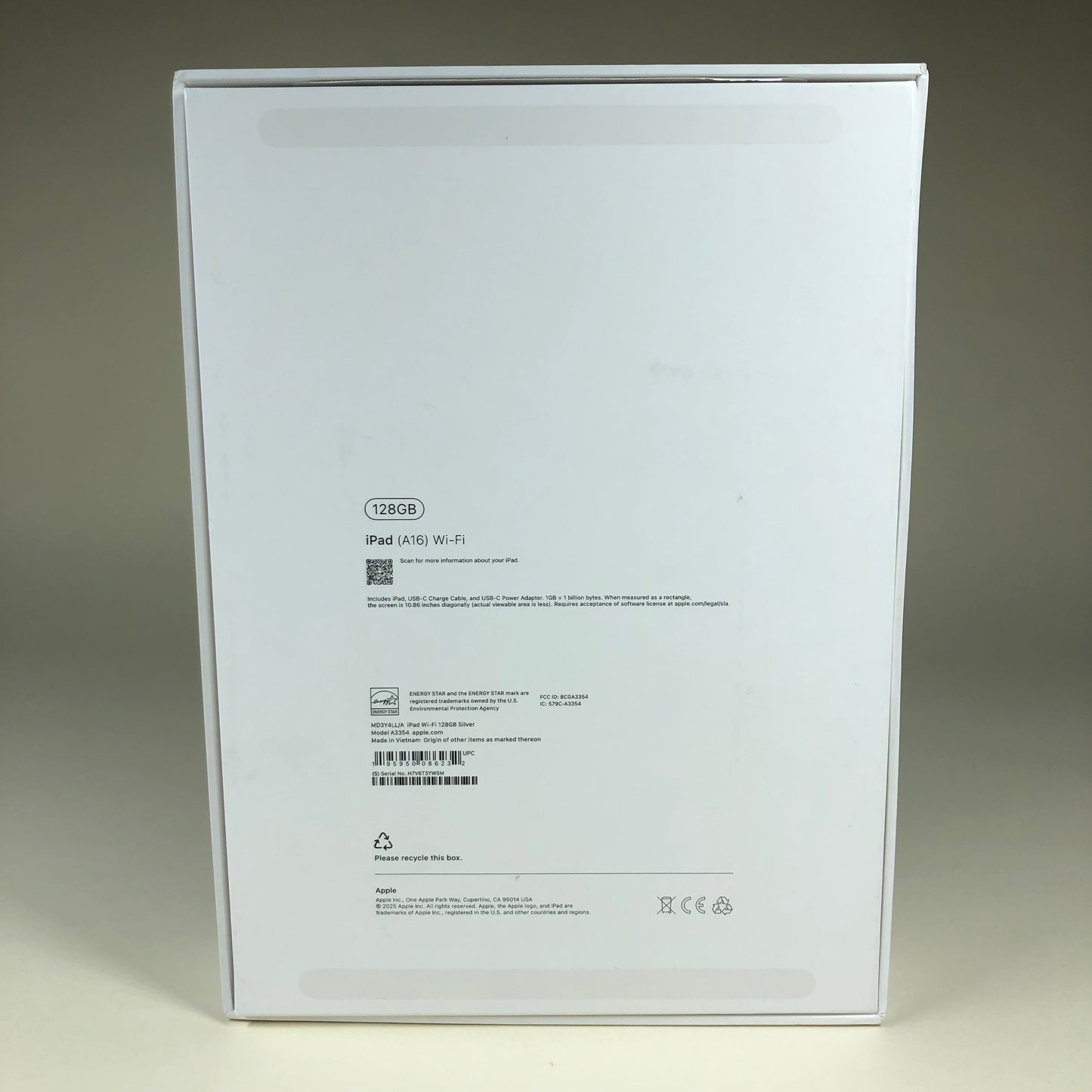 WiFi Only Apple iPad 11" (A16) 128GB 18.5 Silver MD3Y4LL/A w Box