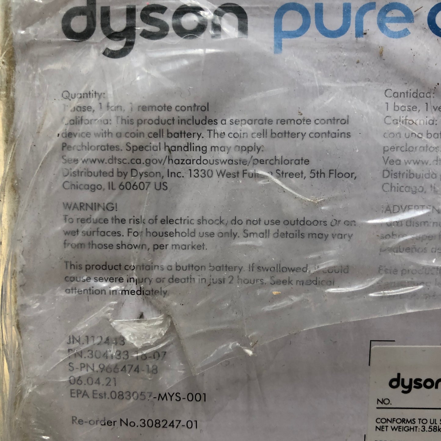 New Dyson Pure Cool Air Purifier and Fan Tower TP01 White/Silver AM11