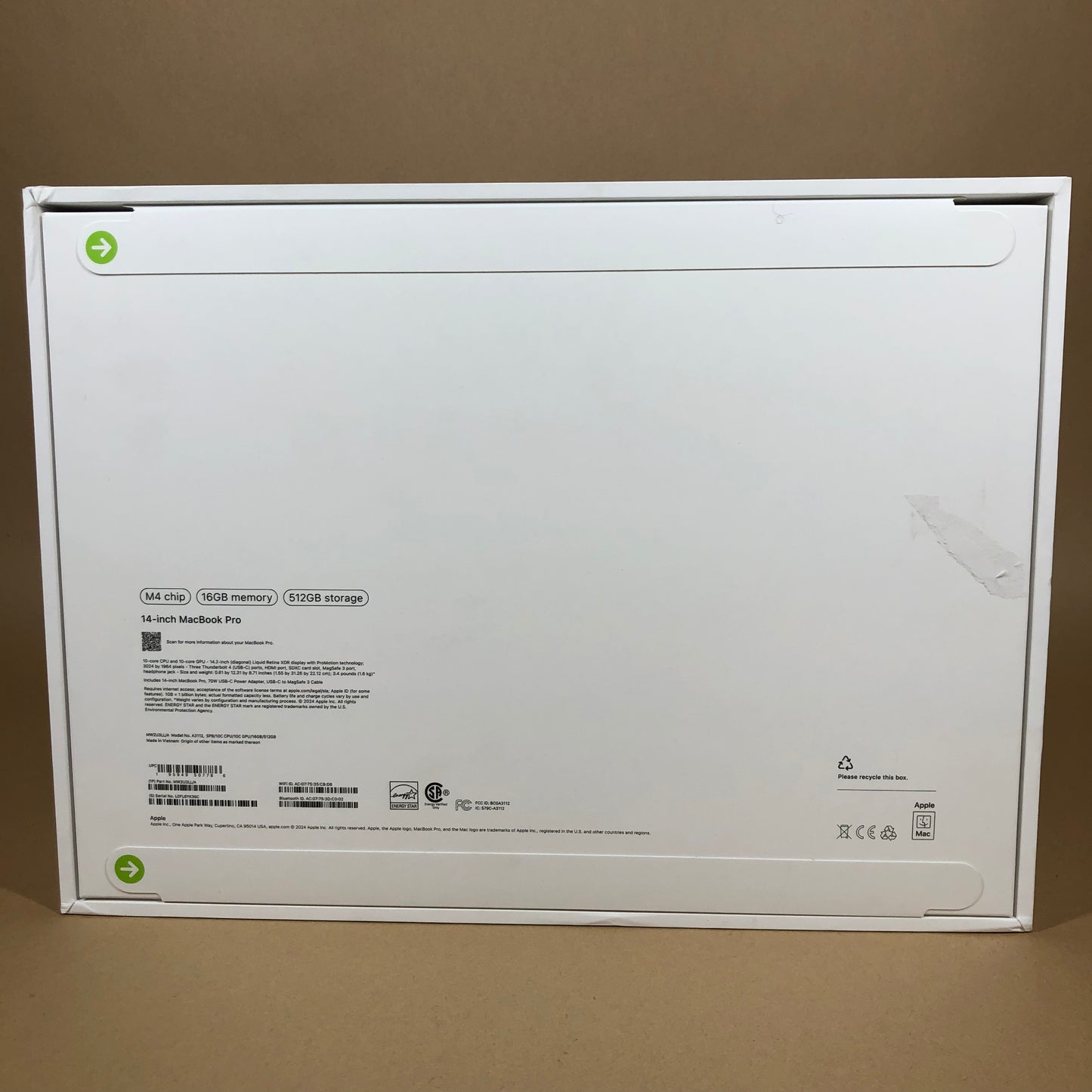 New 2024 Apple MacBook Air 14" M4 10C GPU 4.5GHz 16GB RAM 512GB SSD MW2U3LL/A