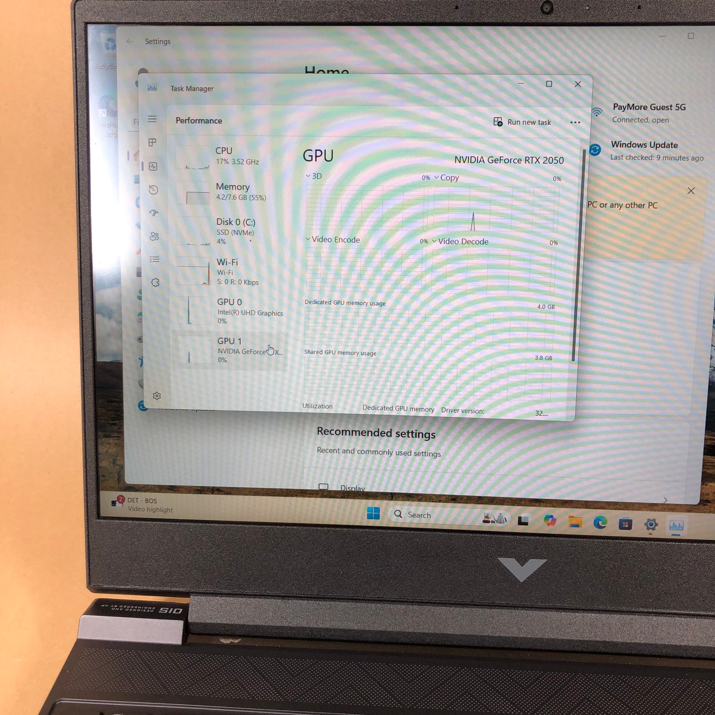 HP Victus 15-FA1030NR 15.6" i5-12450H 2.0GHz 8GB RAM 512GB SSD GeForce RTX 2050