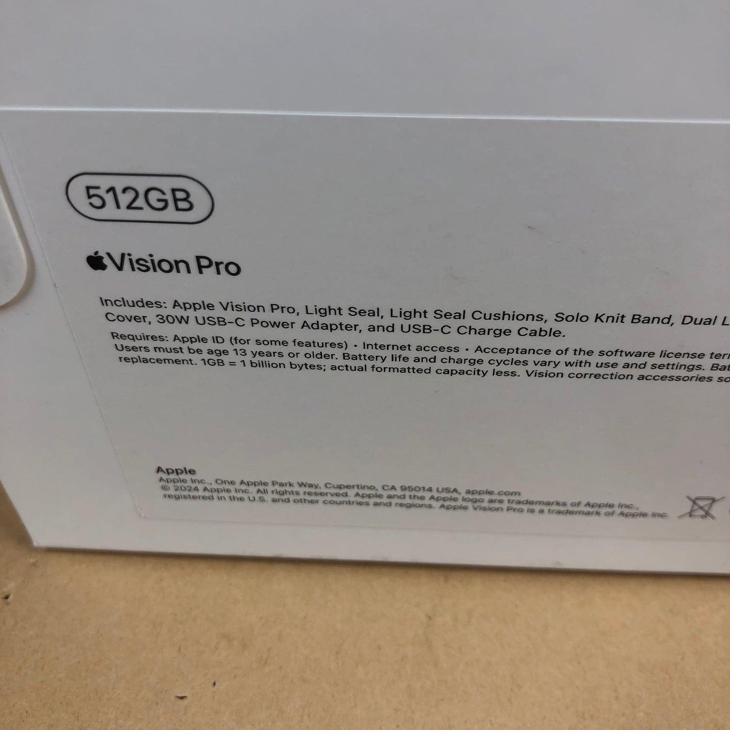 Apple Vision Pro 21W 512GB Solo Knit Band Dual Loop Band MQL93LL/A Apple Care +