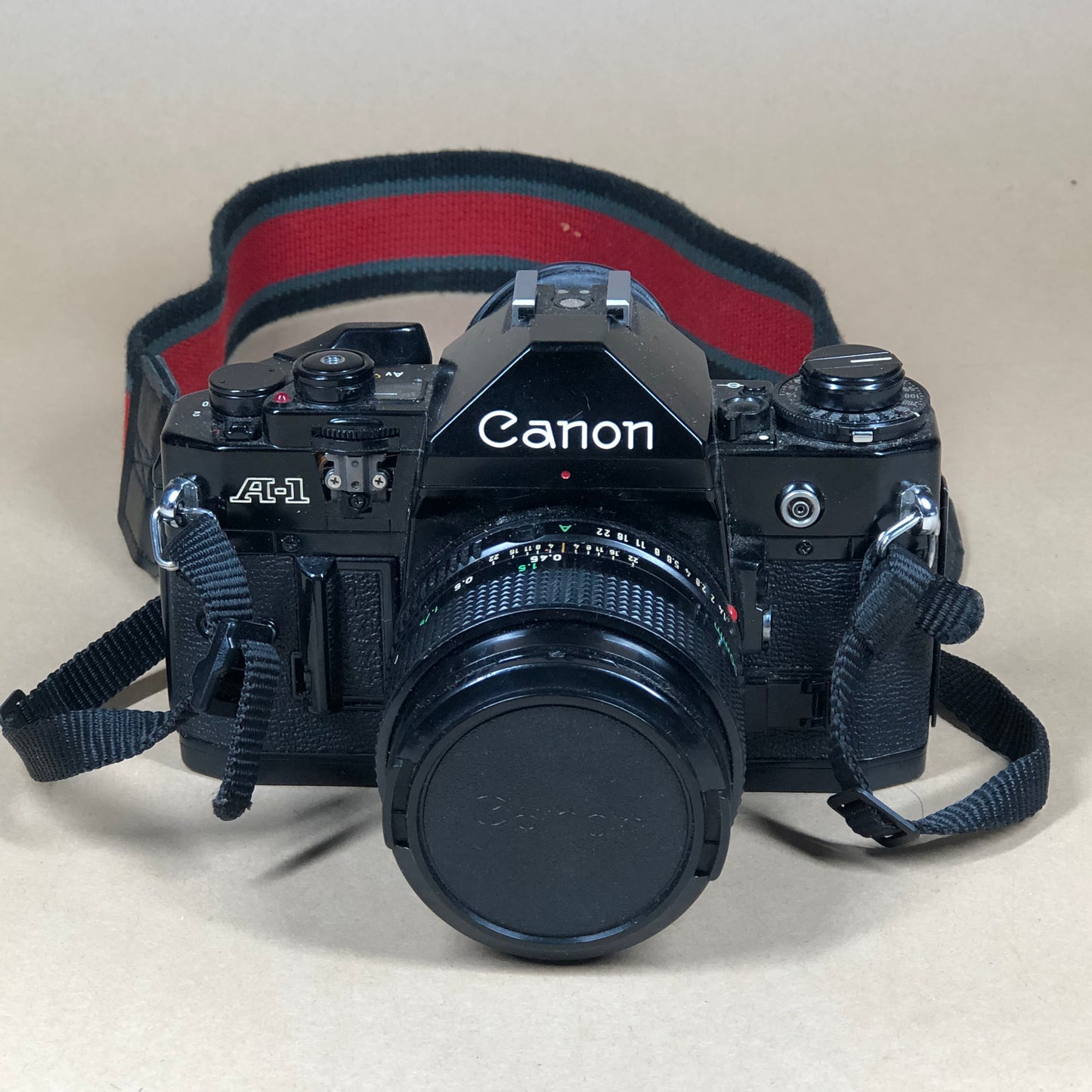 Canon A-1 Black 35mm Focal-Plane Shutter SLR Film Camera with 2 Lens