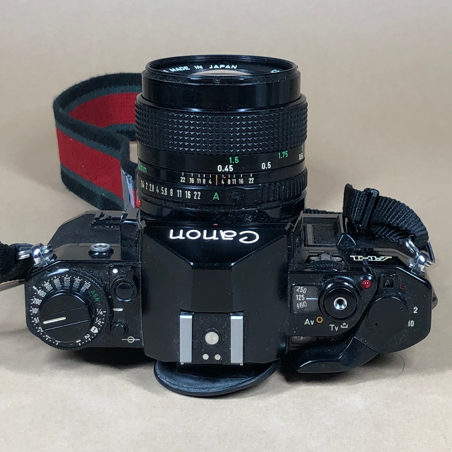 Canon A-1 Black 35mm Focal-Plane Shutter SLR Film Camera with 2 Lens