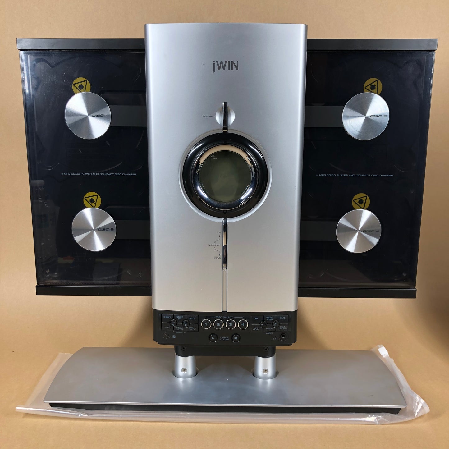 Vintage JWIN JX-CD8700 Vertical Position CD AM/FM Player with Speakers