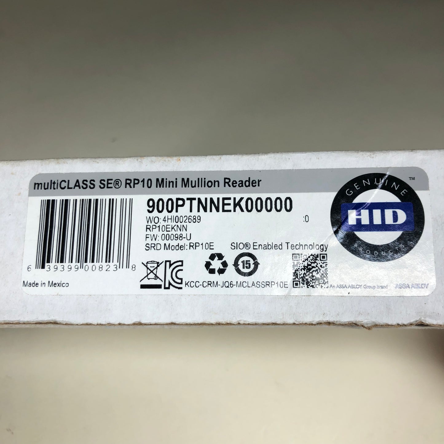 New HID iCLASS SE (MultiCLASS) Mini Mullion Reader 920PTNNEK00000 RP10E