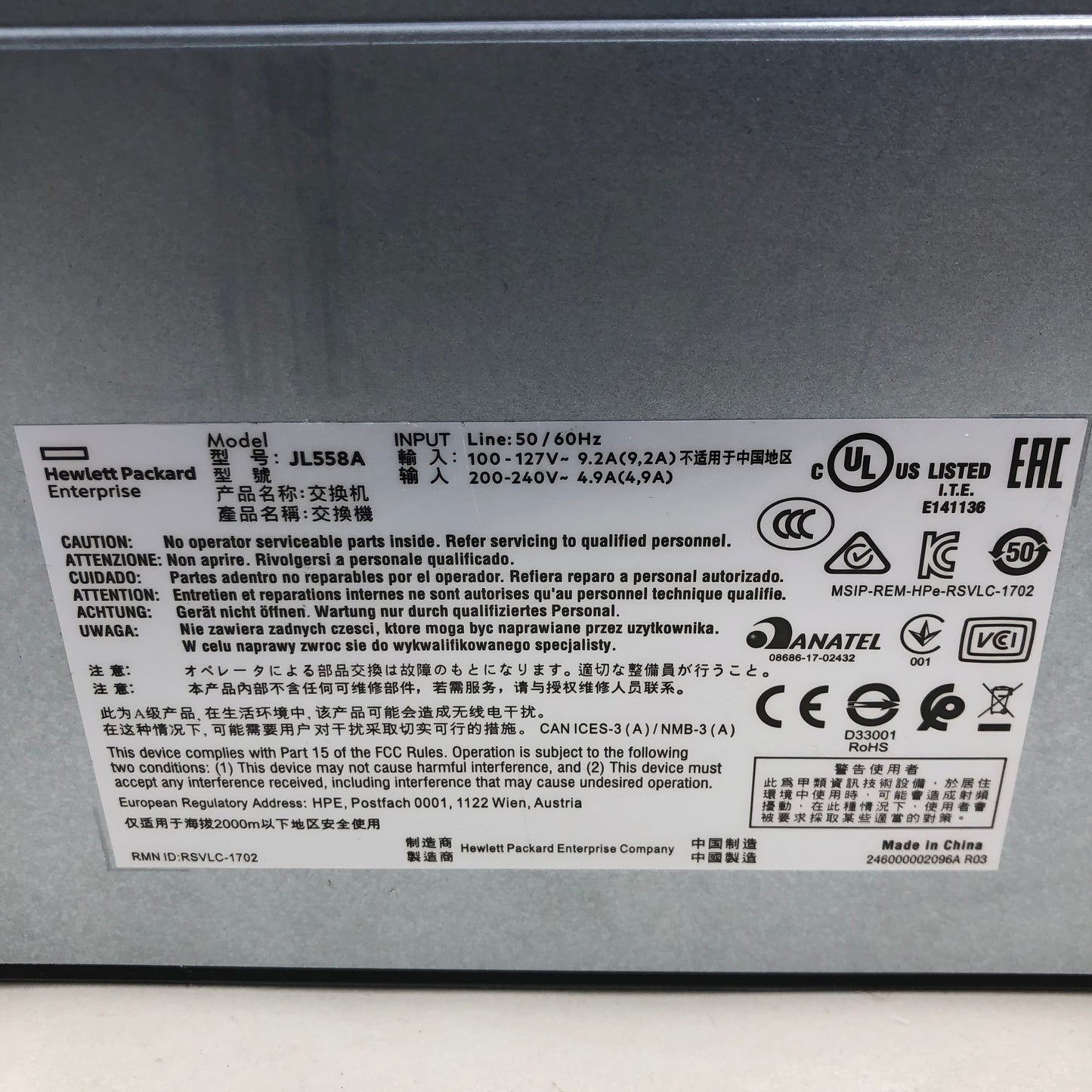 Aruba JL558A 2930F 48 Port Switch