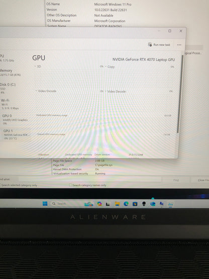 Alienware M16 R1 P124F 16" i7-13700HX 2.1GHz 16GB RAM 1TB SSD GeForce RTX 4070