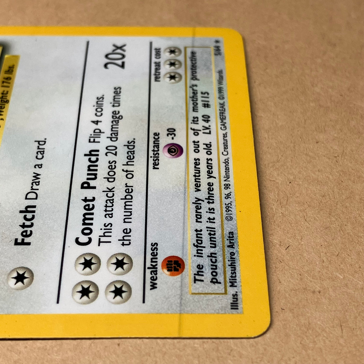 MULTIPLE ERRORS Pokémon Jungle Kangaskhan 5/64 Layer Print Error Missing Symbol