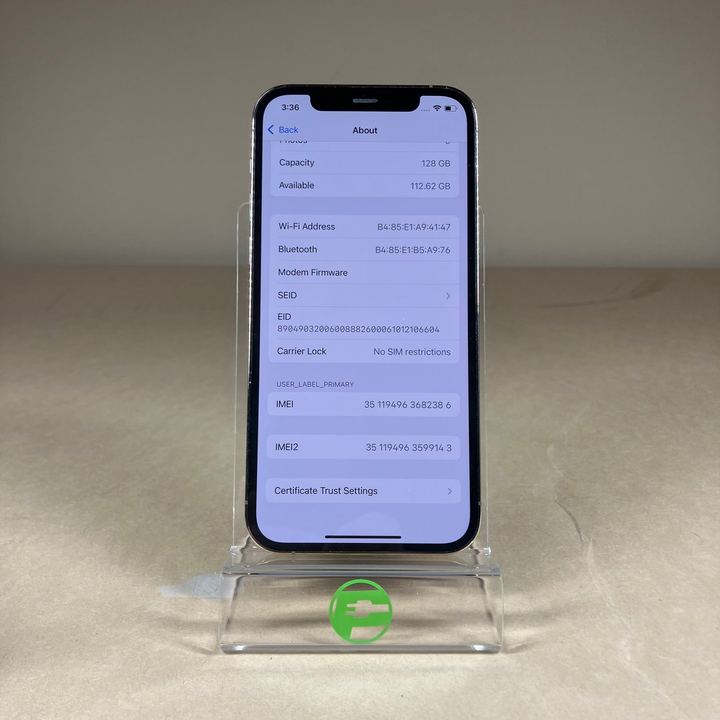 Unlocked Apple iPhone 12 Pro 128GB 18.5 Gold MGK33LL/A