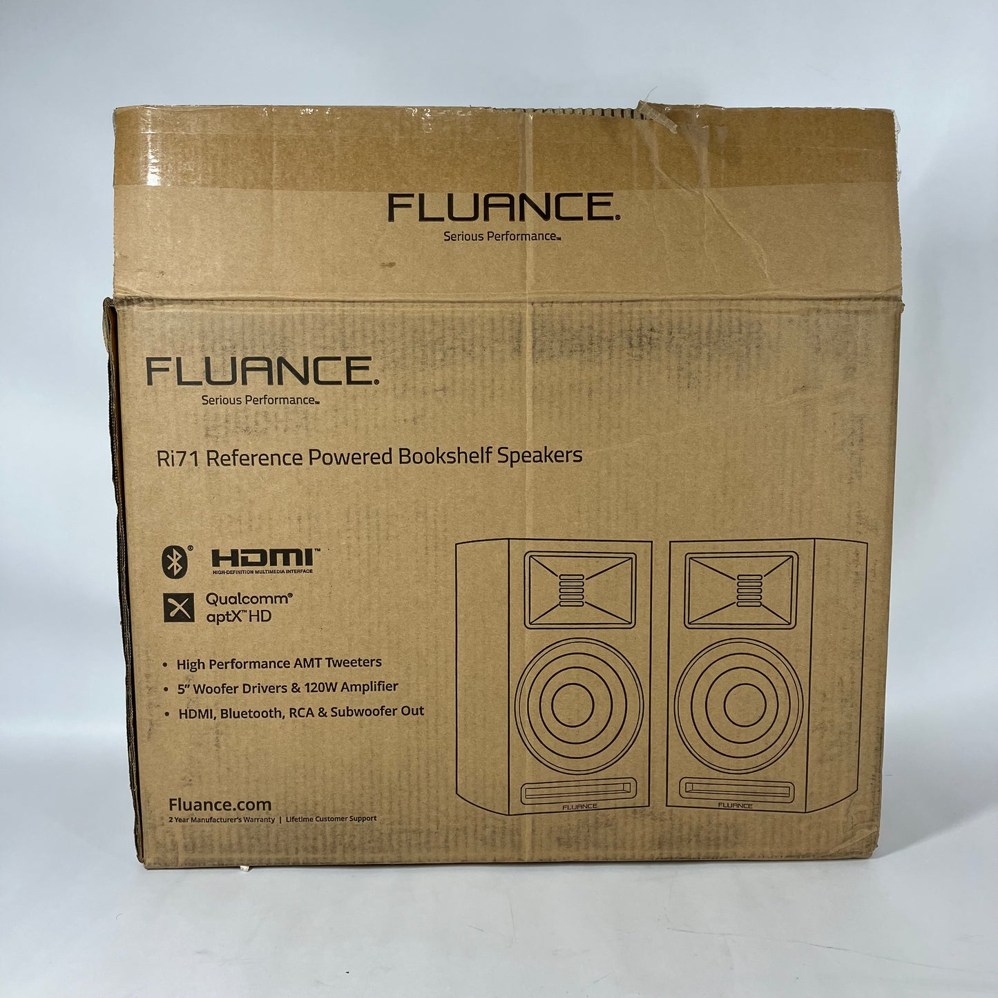 New Fluance Ri71 Powered Bookshelf Speakers Black