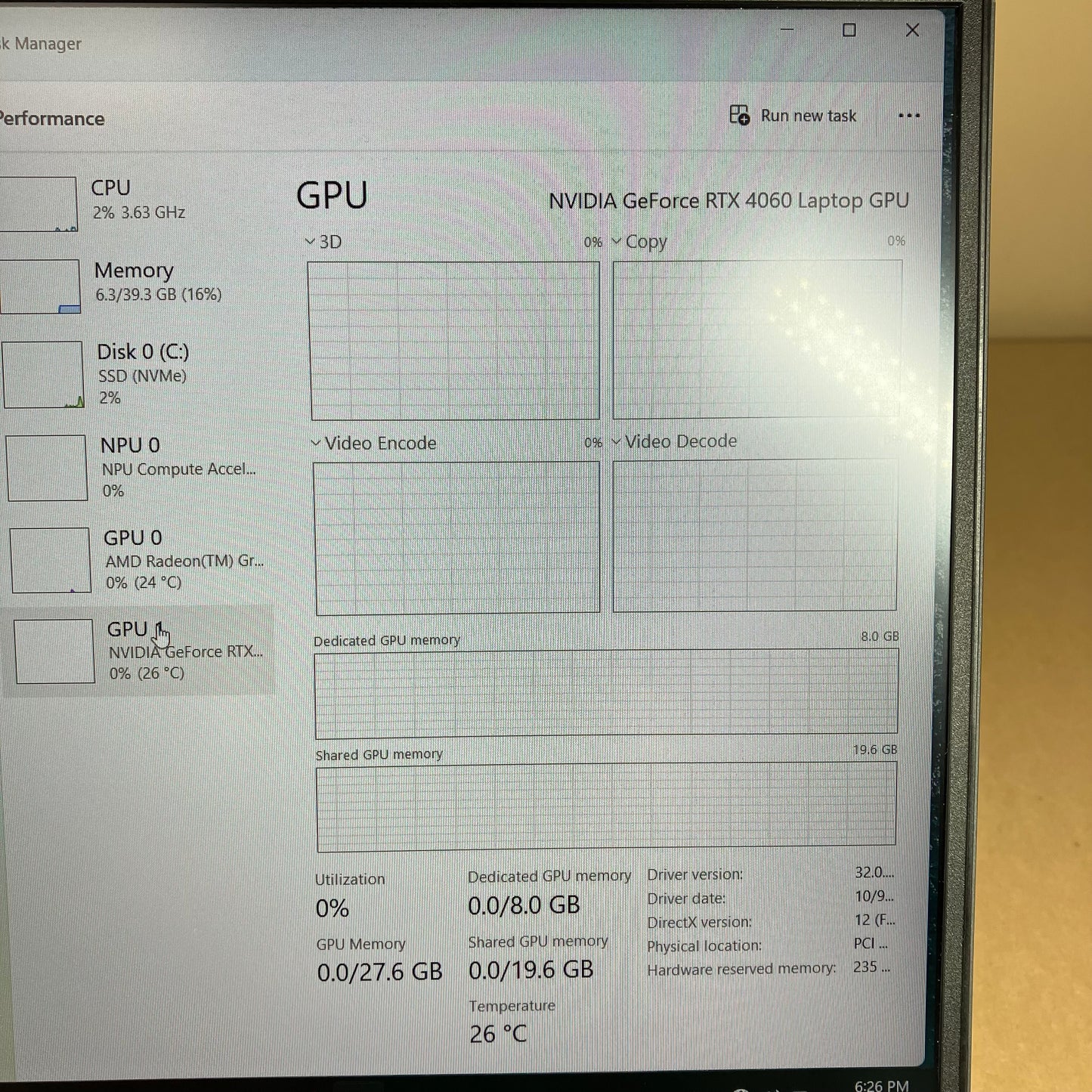 HP Victus 16-S0010CA 16" Ryzen 7 7840HS 3.8GHz 40GB RAM 1TB SSD GeForce RTX 4060