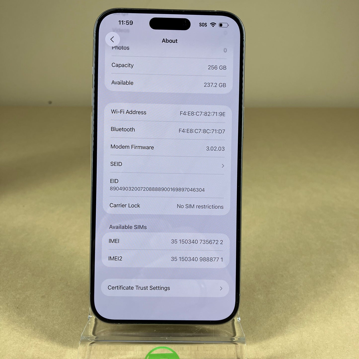 Unlocked Apple iPhone 15 Pro Max 256GB Natural Titanium MU683LL/A