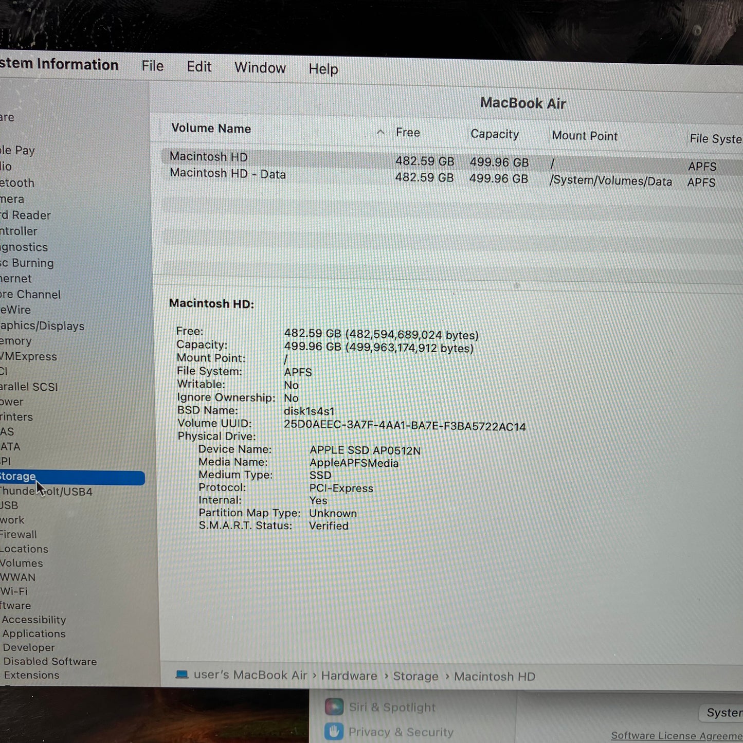 2020 Apple MacBook Air 13.3" i7 1.2GHz 16GB RAM 512GB SSD Space Gray A2179