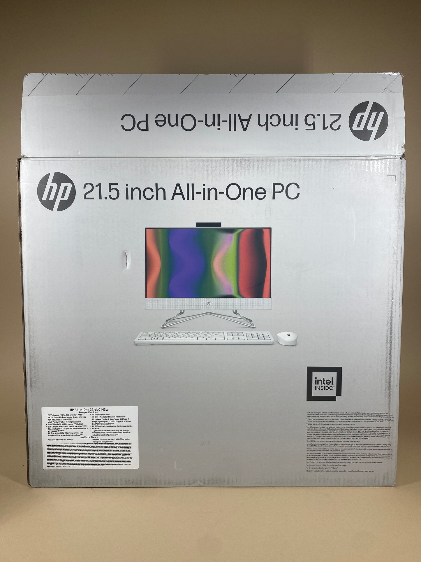 HP AIO 22-dd0143w 21.5" Pentium Silver J5040 2.00GHz 8GB RAM