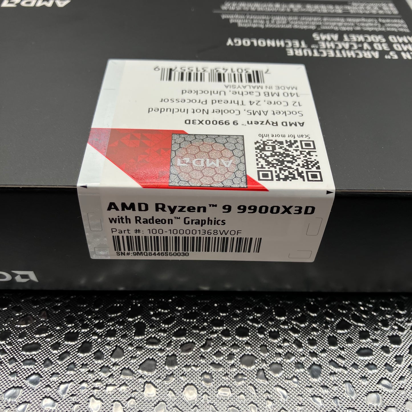 New AMD Ryzen 9 9900X3D 4.4GHz 12 Core 100-100001368W0F 24 Thread AM5