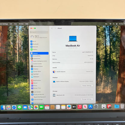 2025 Apple MacBook Air 13.6" M4 4.5GHz 16GB RAM 256GB SSD A3240
