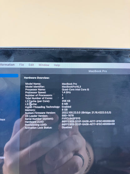 2020 Apple MacBook Air 13.3" i5 1.4GHz 8GB RAM 512GB SSD Silver A2289