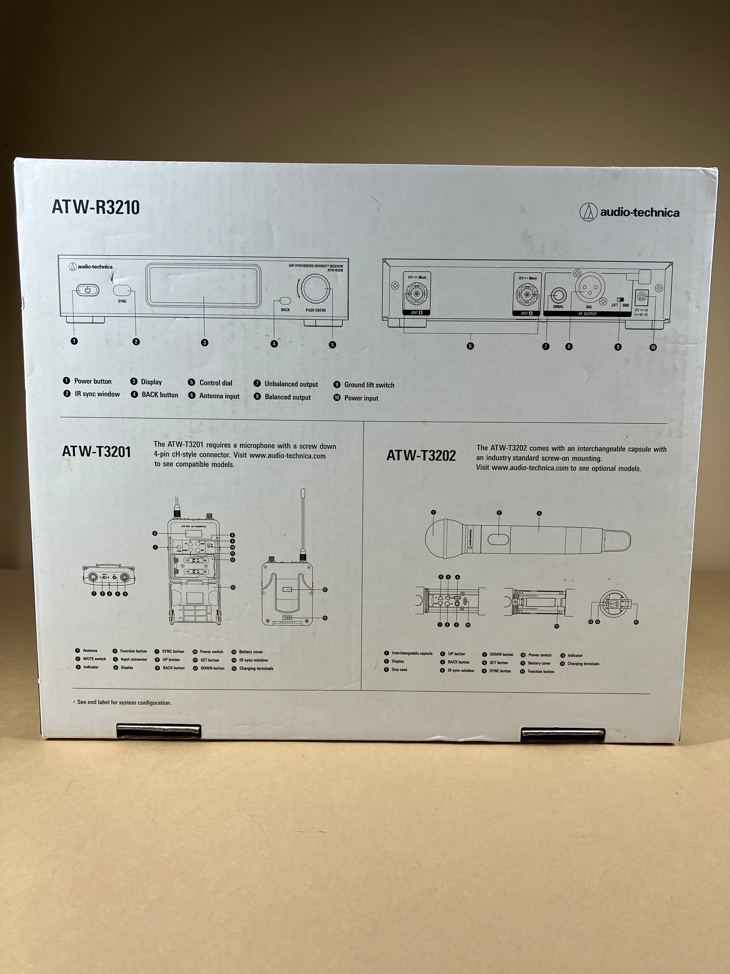 New Audio Technica 3000 Series UHF Wireless Bodypack System ATW-R3210 ATW-T3201