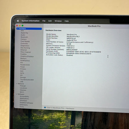 2021 Apple MacBook Pro 14" M1 Pro 14 Core 3.2GHz 16GB RAM 512GB SSD MKGP3LL/A