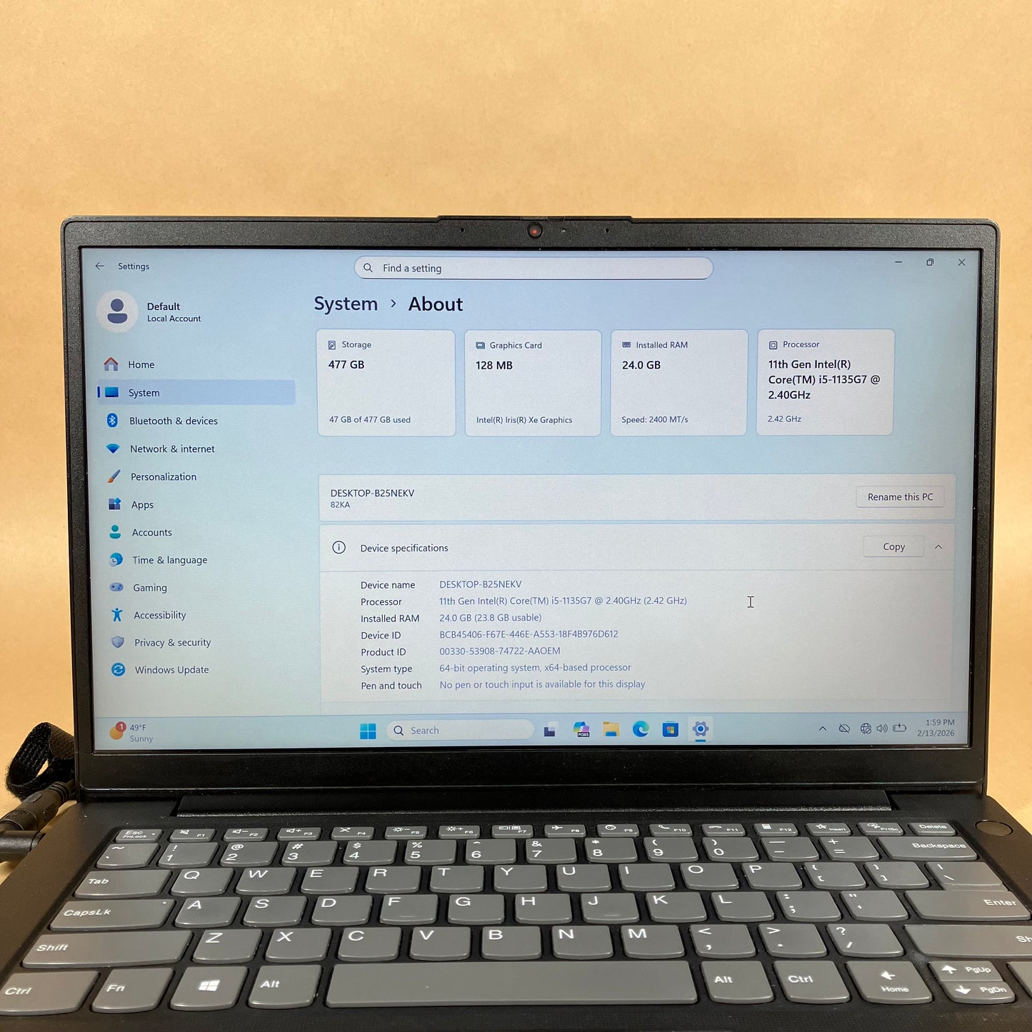 Lenovo 82Q2 V14 G2ITL 14" i5-1135G7 2.4GHz 24GB RAM 512GB SSD