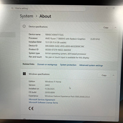 Asus Vivobook 16X M1603Q 16" Ryzen 7 5800HS 2.8GHz 12GB RAM 512GB SSD