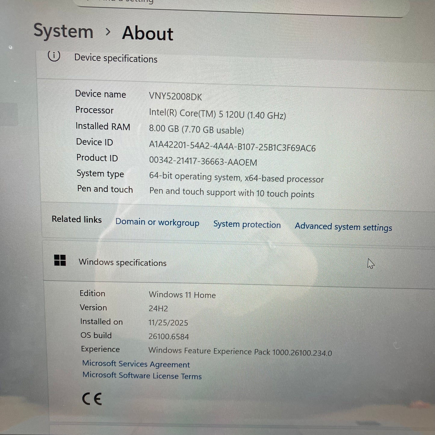 HP Omnibook 5 Flip 14-FP0XXX 14" Core 5 120U 1.4GHz 8GB RAM 512GB SSD WIN 11