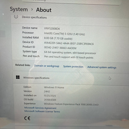 HP Omnibook 5 Flip 14-FP0XXX 14" Core 5 120U 1.4GHz 8GB RAM 512GB SSD WIN 11