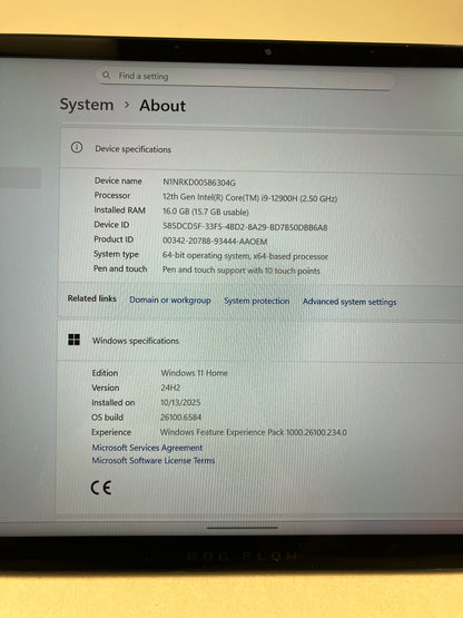 Asus ROG Flow Z13 GZ01Z 13.4" i9-12900H 16GB RAM 1TB SSD RTX 3050 Ti Tablet Only