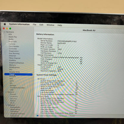 2020 Apple MacBook Air 13.3" M1 7C GPU 3.2GHz 16GB RAM 256GB SSD A2337