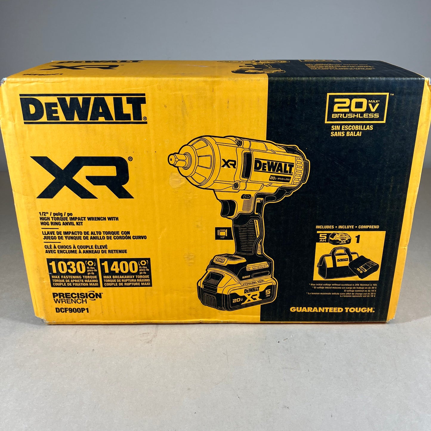 New Dewalt XR 20V Brushless 1/2" Impact Wrench DCF900P1 With Hog Ring Anvil kit