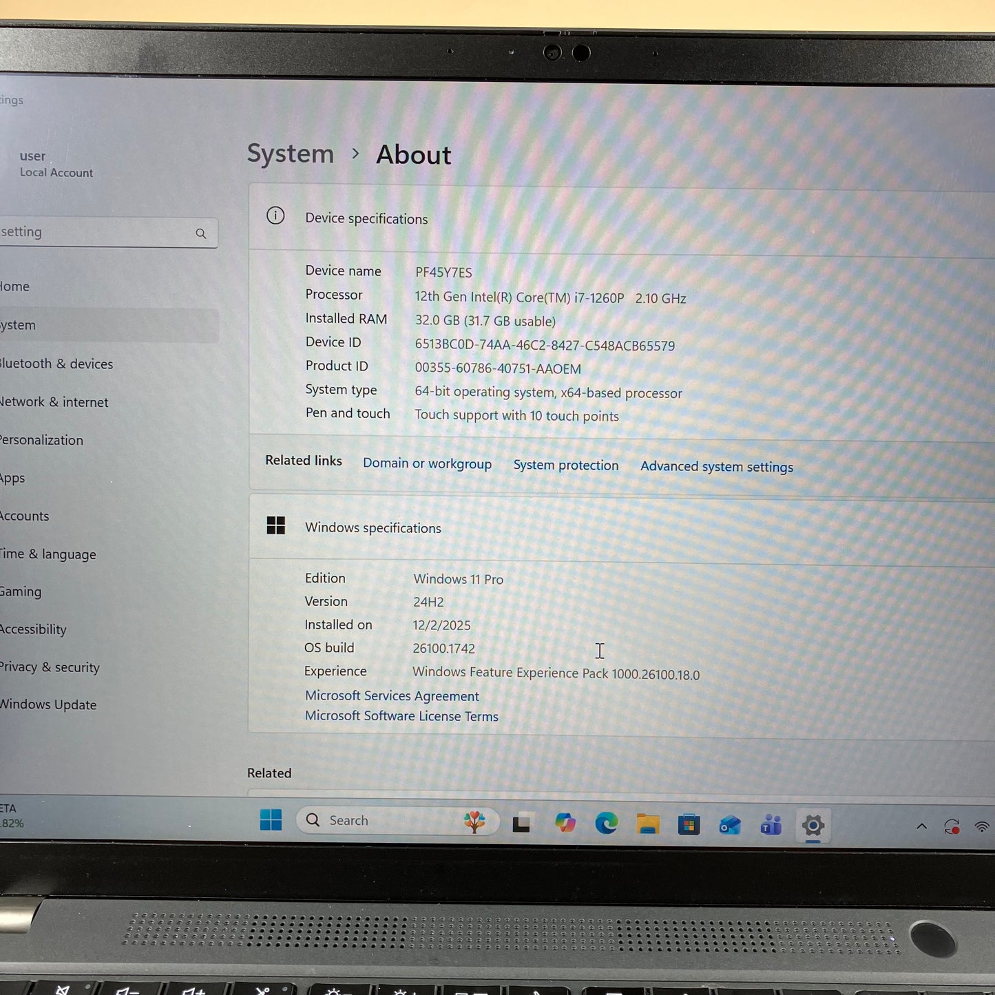 Lenovo ThinkPad T14 GEN 3 14" i7-1260P 2.1GHz 32GB RAM 1TB SSD