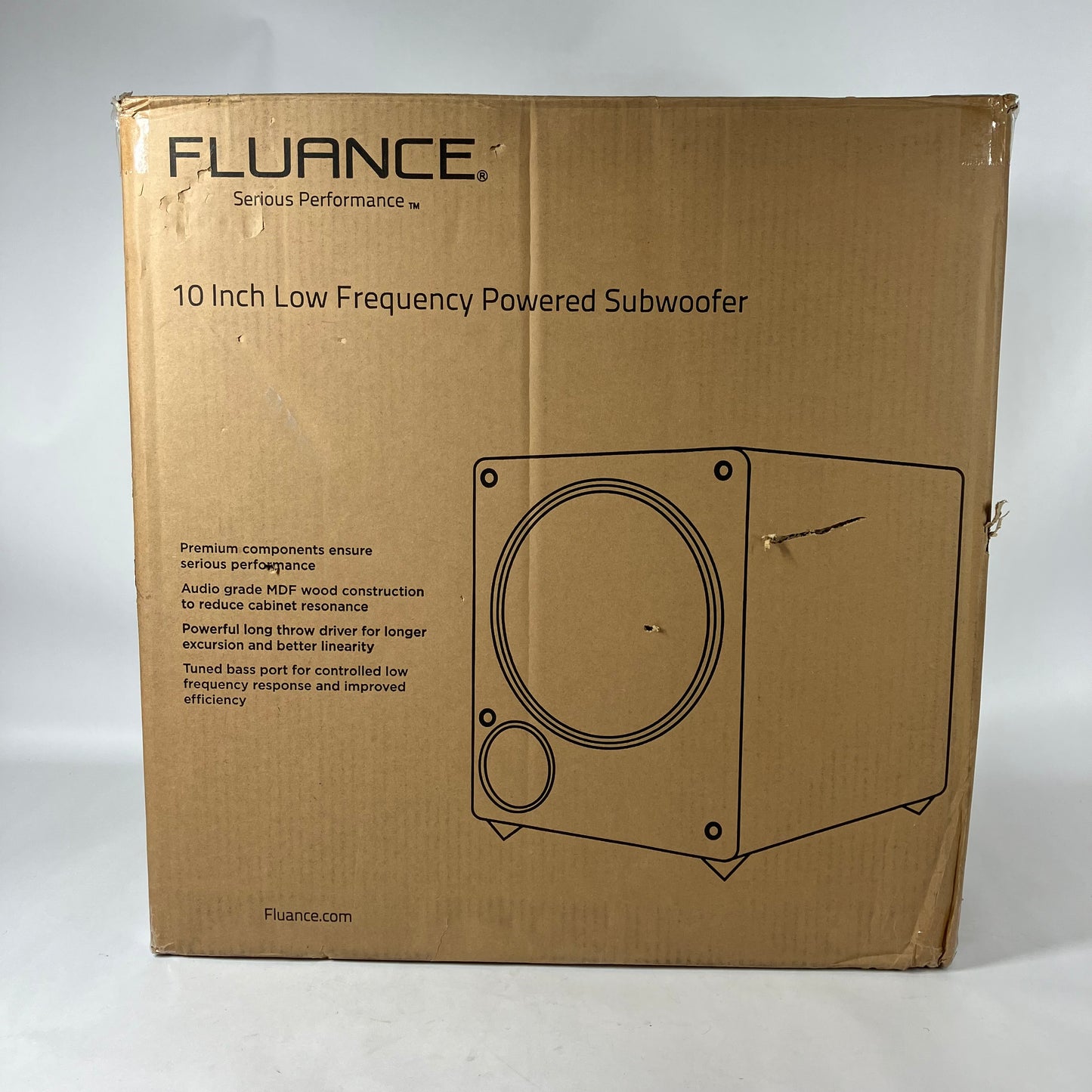 New FLAUANCE 10" Sub  Front-Firing Powered Subwoofer Black DB10