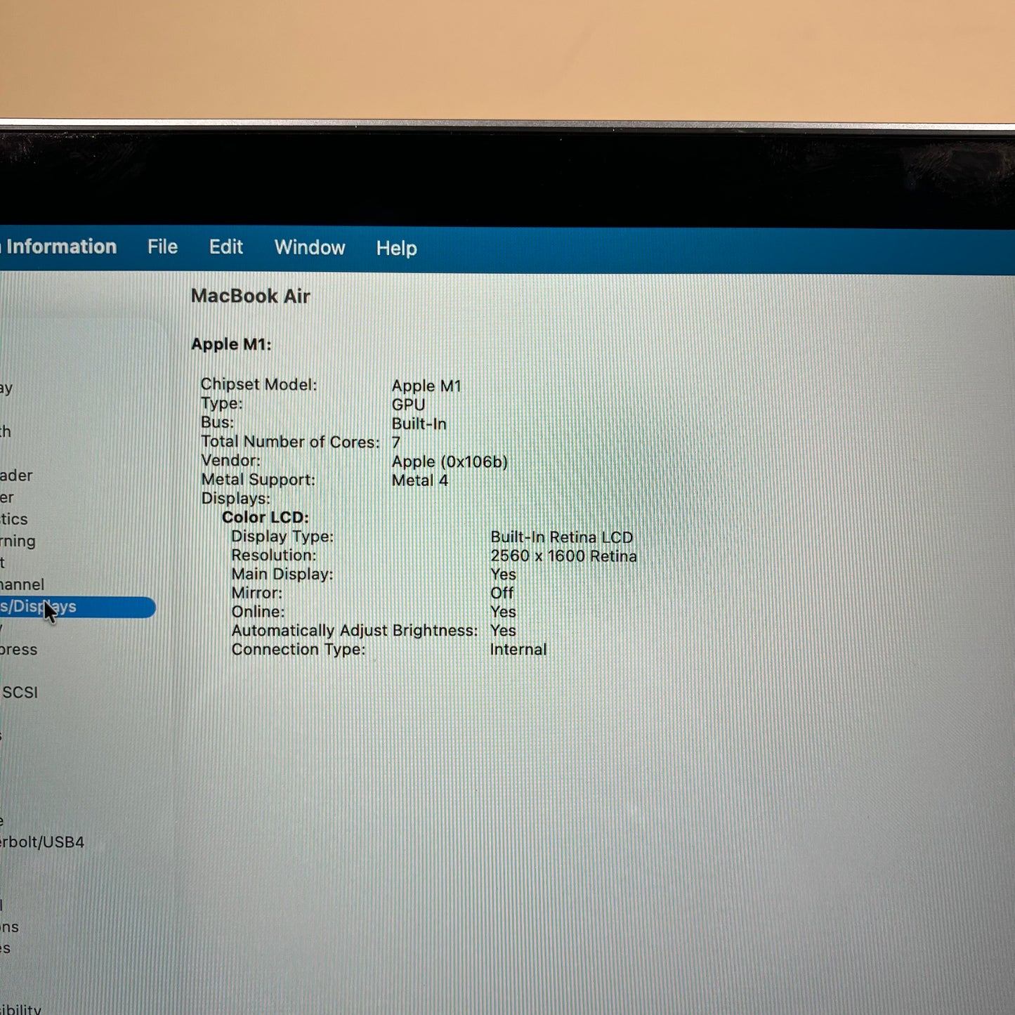 2020 Apple MacBook Air 13.3" M1 7C GPU 3.2GHz 8GB RAM 256GB SSD MGN63LL/A