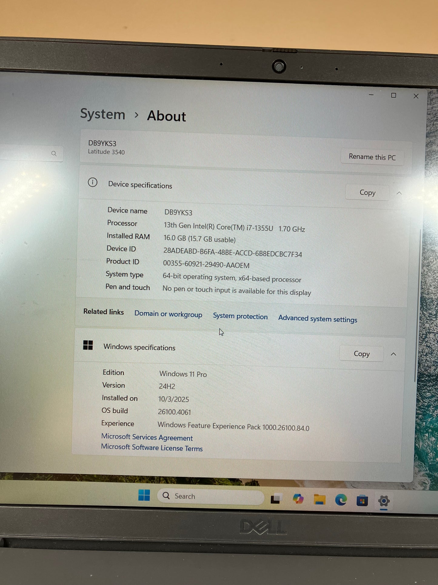 Dell Latitude 3540 15.6" i7-1355U 1.7GHz 16GB RAM 512GB SSD