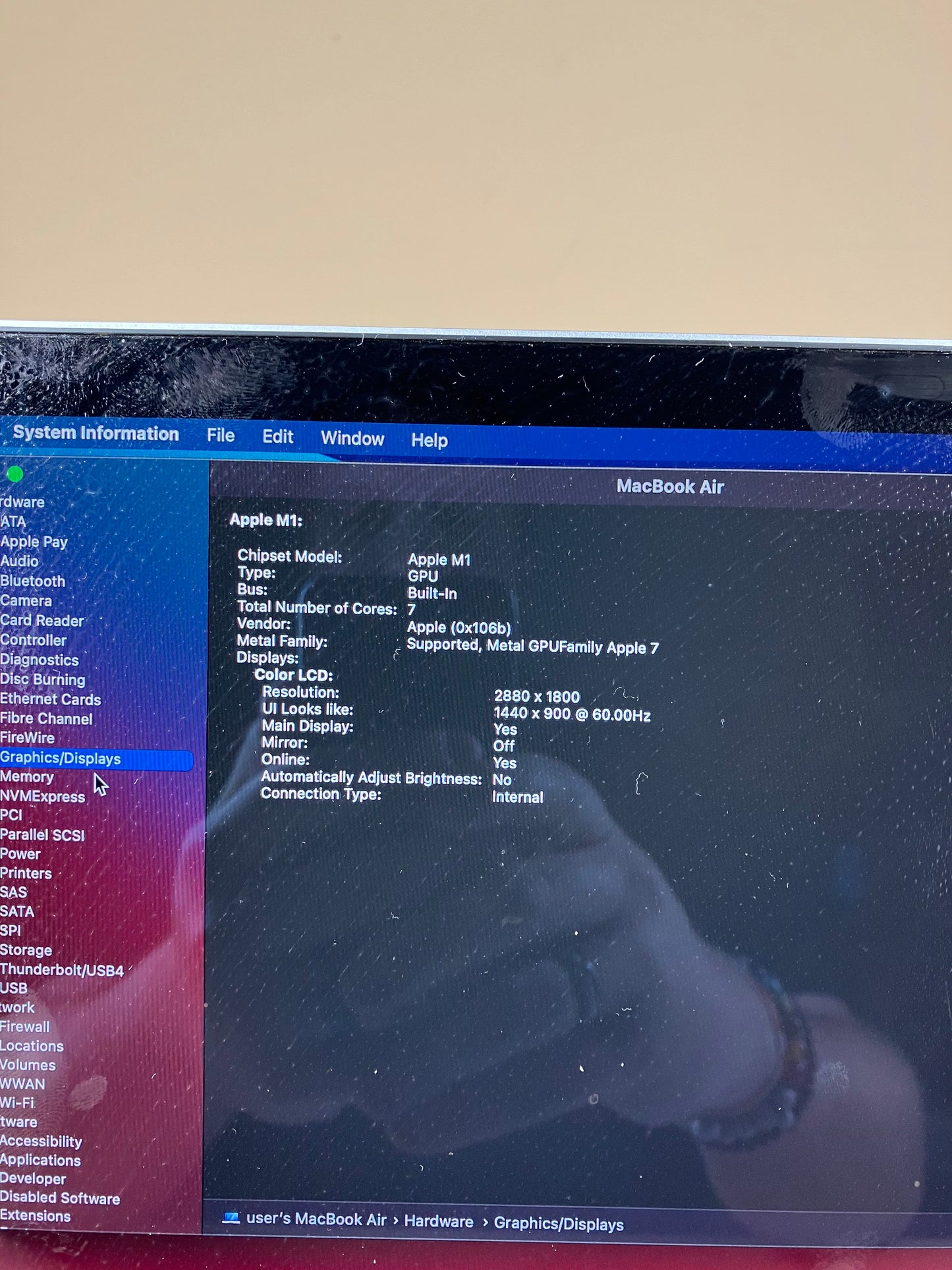 2020 Apple MacBook Air 13.3" M1 7C GPU 3.2GHz 8GB RAM 256GB SSD A2337